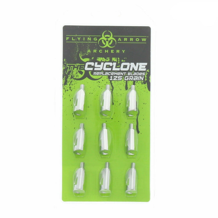 Flying Arrow Achery #C9-125 Cyclone Replacement Blades 125 Grain Broadheads ~ Pack of 9