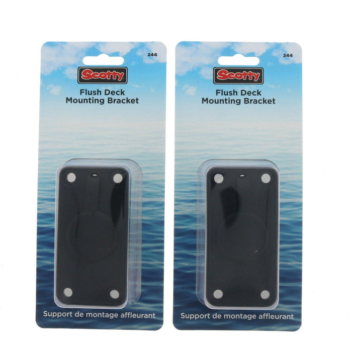 Scotty #244 Flush Deck Mounting Bracket With Rain Cap ~ 2 Pack