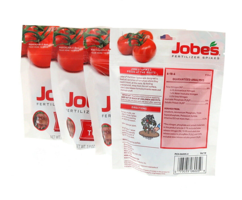 Jobe's #PCH-06005.4 Tomato Fertilizer Spikes ~ 4-Pack ~ 72 Spikes Total