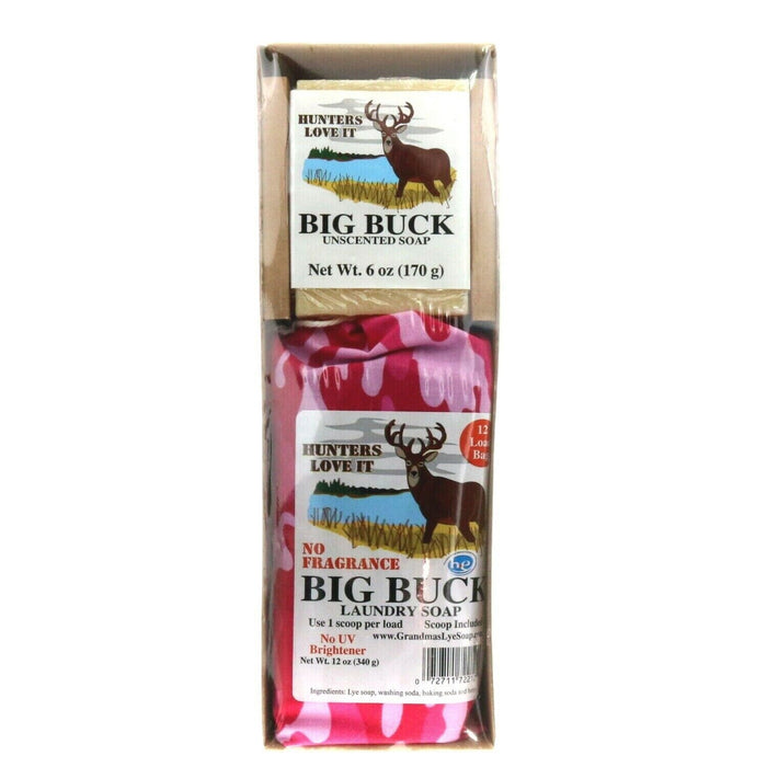 Grandma's #072711722120 Big Buck Unscented Lye Bar Soap and Laundry Soap for Hunters ~ Choose Color