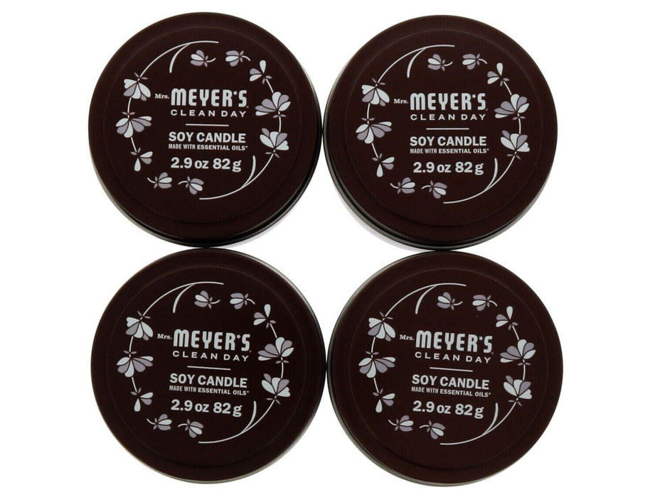 Mrs. Meyer’s #1077249 Clean Day Lavender Soy Candle Essential Oils ~ 4-Pack