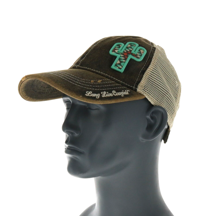 Wrangler #W130-89790BK-000 Cactus Distressed "Long Live Cowgirls" Baseball Cap