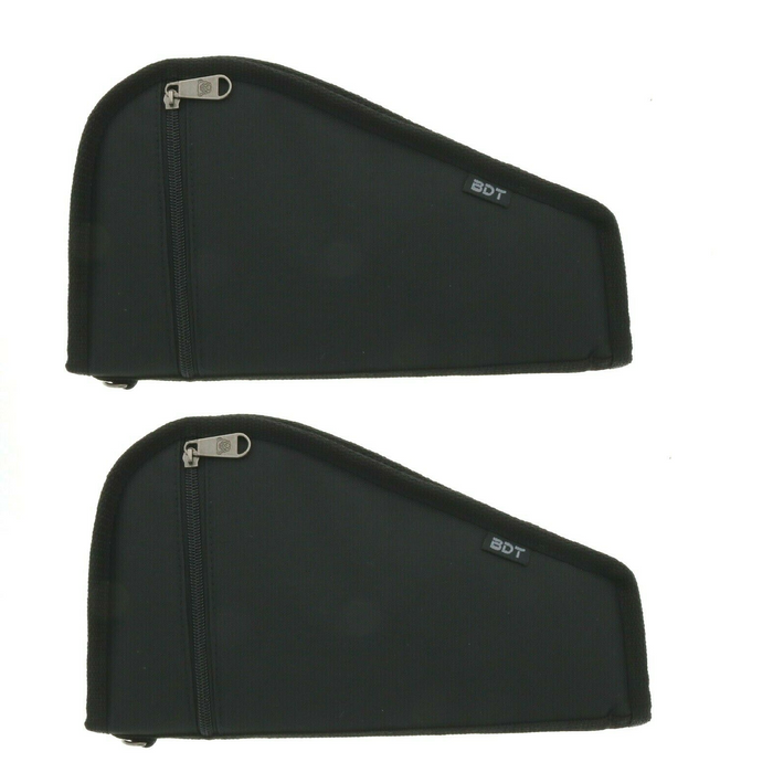 Bulldog #BDT620B Soft Pistol Cases With Zipper Pocket Sleeve ~ 2-Pack