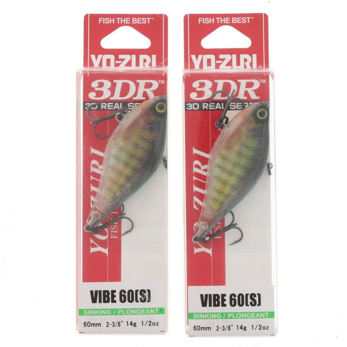 Yo-Zuri #R1321-RBG 1/2 oz 3DR Real Bluegill Hook 8 Sinking Fishing Lure ~ 2-Pack