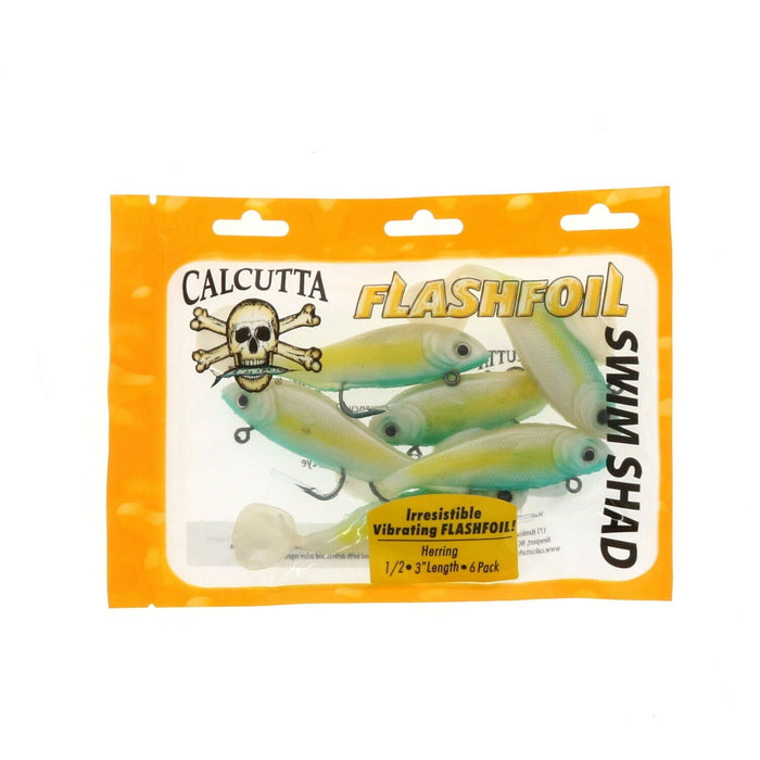 Calcutta Outdoors #2396-0251 Flashfoil Plastic Body Bait Lure Herring 3" 1/2oz ~ Pack of 6