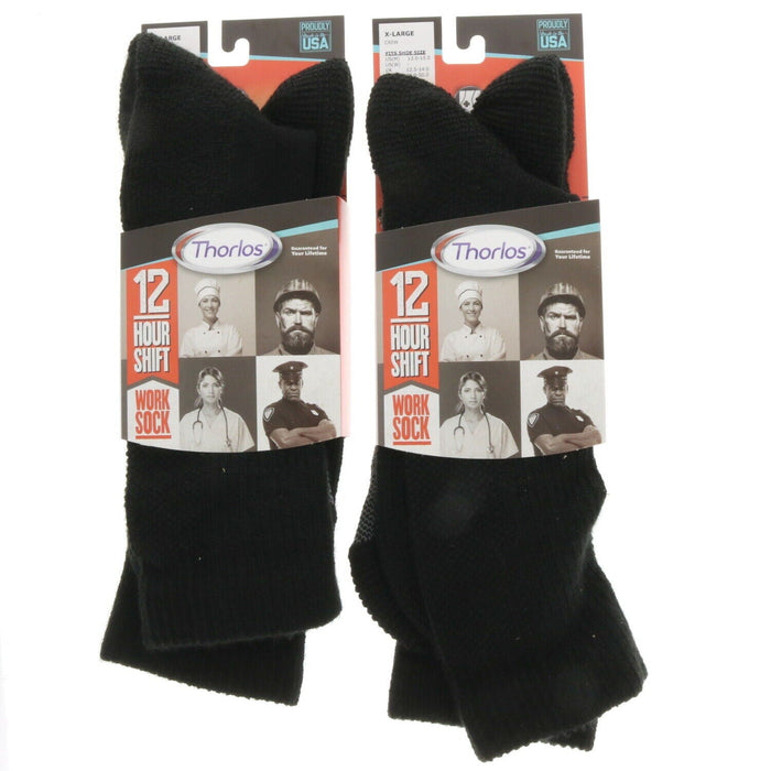 Thorlos #WCXU15316 12-Hour Shift Work Socks Mid-Calf  XL ~2-Pack