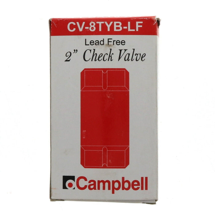 Campbell #CV-8TYB-LF Stainless Steel 2" Spring Check Valve Brass