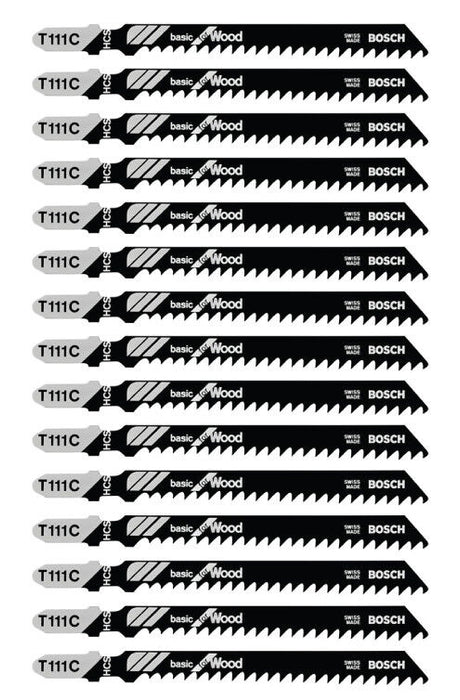 Bosch #T111C Jig Saw T-Shank Blades 8TPI 3" ~ 3-Pack ~ 15 Blades Total