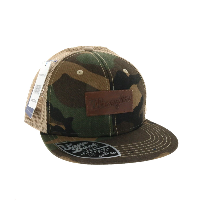 Wrangler #W130-89782CA Men's Camo Mesh Back Logo Patch Baseball Cap