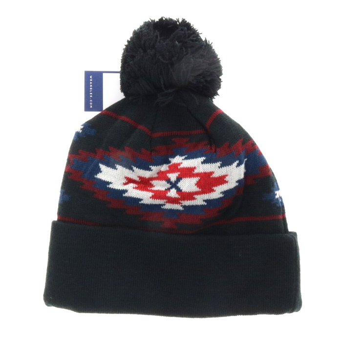 Wrangler #W13099806BK Pom Pom Western Ski Hat