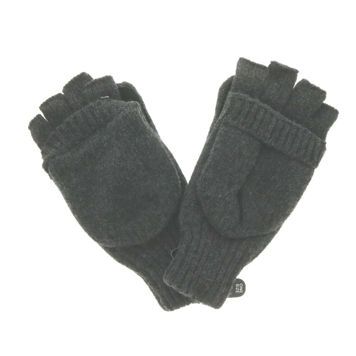 Igloos #20-238-1-CHAR Pop Top Glove Mittens Wool Knit Gray