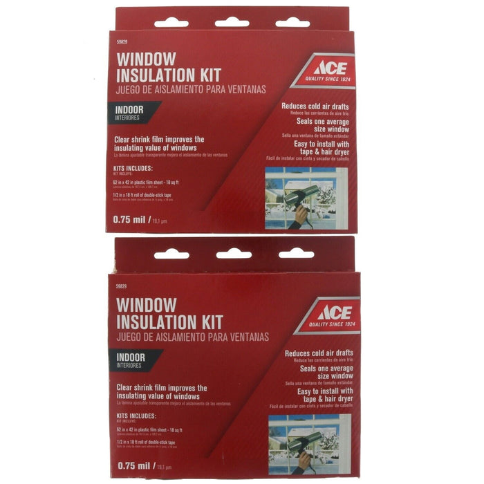 Ace Hardware #59829 Indoor Window Insulation Kit 0.75 mil Clear Shrink Film ~ 2-Pack