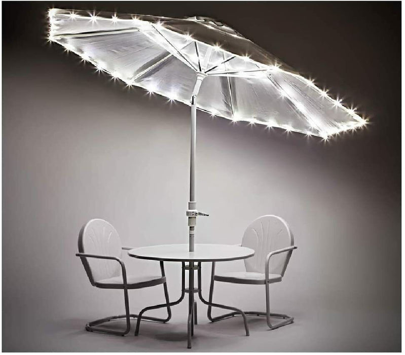 Brightz #P1666    White Canopy Patio Weather Resistant Umbrella Lighting ~ 2Pack