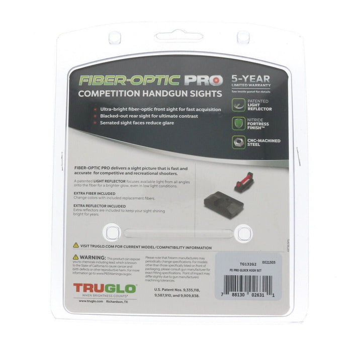 TruGlo #TG132G2  Fiber Optic Pro Competition Handgun Sight Glock