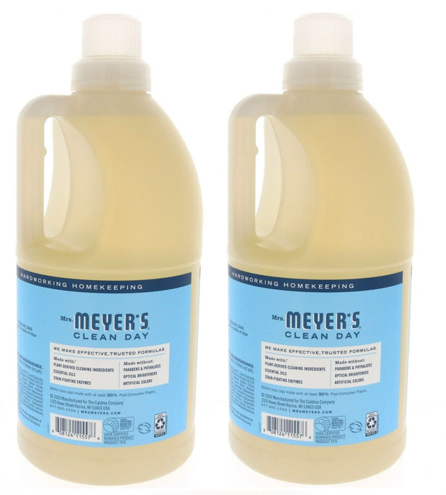 Mrs. Meyer's Clean Day Laundry Detergent Rain Water Scent ~ 2-Pack ~ 128oz Total