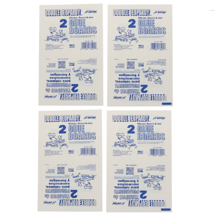 J.T.Eaton #182B Double Jeopardy Glue Boards ~ 4-Pack ~ 8 Glue Boards Total