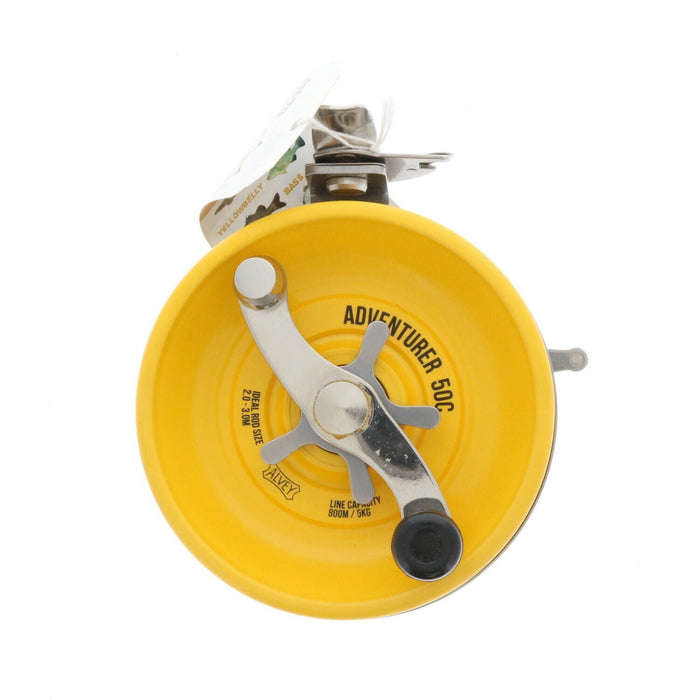 Alvey #50C  Adventurer Series Yellow Fishing Reel Right Hand