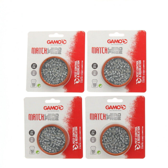 Gamo #632002654 Match .177 Caliber 5.1 Grain Pellets ~ 4-Pack ~ 600 Pellets Total