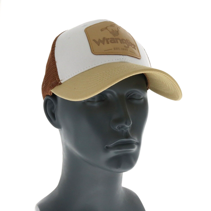 Wrangler #W13089734KH000 Horse Logo Leather Patch Baseball Cap Snapback