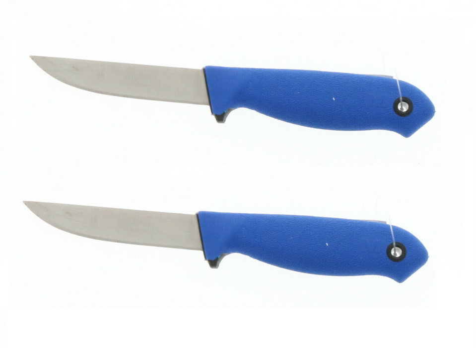 Mustad #MTB002 4" Drop Point Fishing Bait Knife Blade w/ Sheath ~ 2-Pack