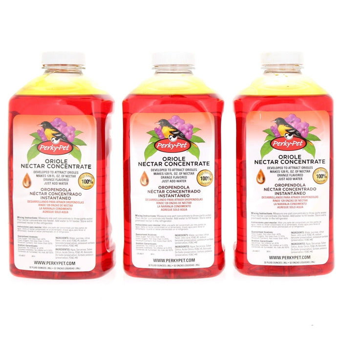 Perky Pet Orange Oriole Nectar Concentrate 32oz ~ 3-Pack