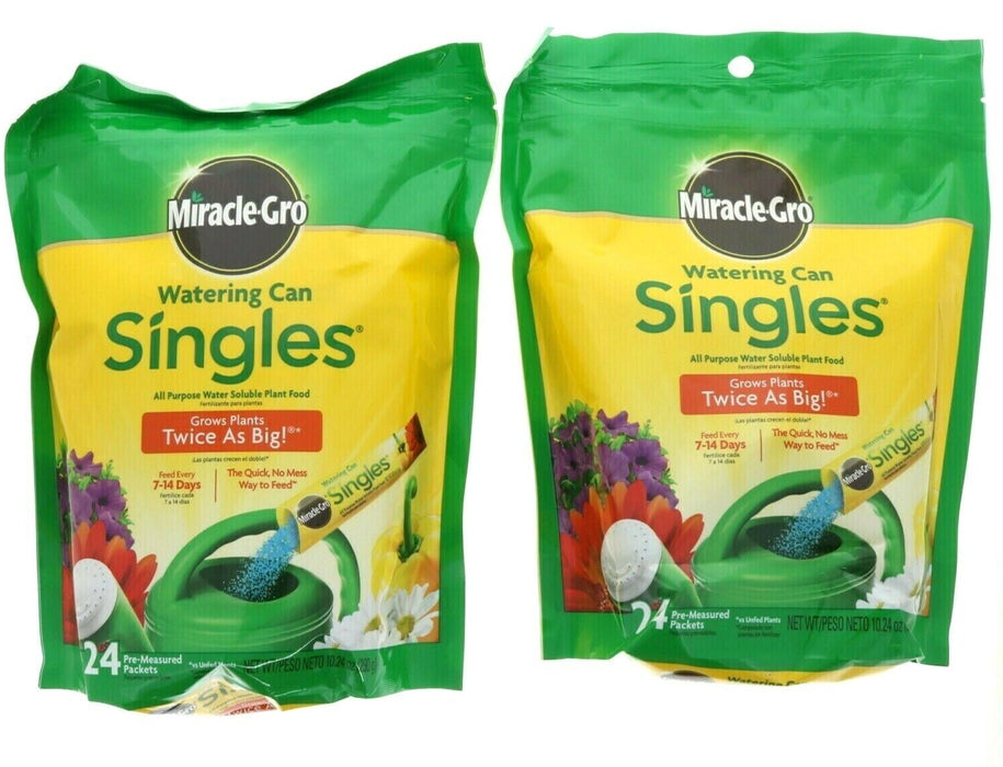 Miracle Gro #101430 Single Pouch Plant Food Fertilizer ~ 2-Pack ~ 48 Single Packets Total