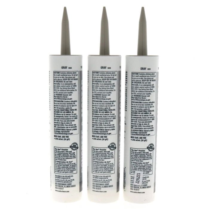 Ace Hardware #10207 Concrete & Mortar Acrylic Sealant 10.1 oz Gray  ~ 3-Pack