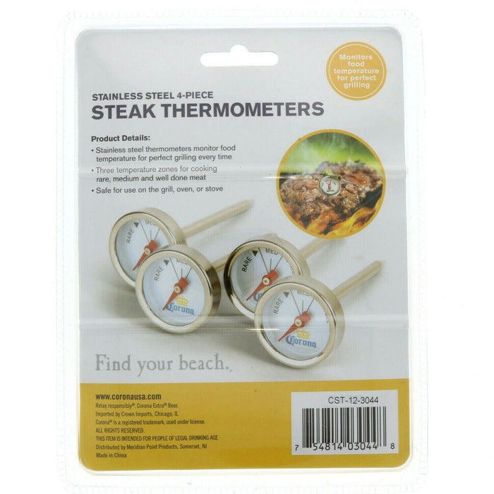 Corona #CST-12-3044 Stainless Steel Steak Thermometers 4ct