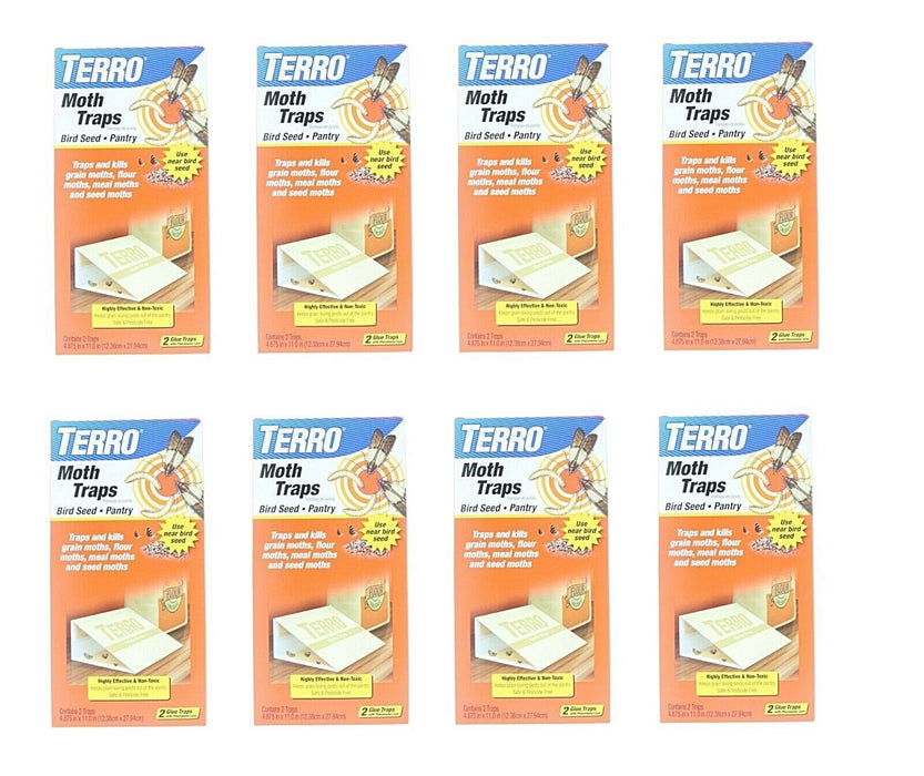 Terro #T2900 Non-Toxic Pantry Moth Glue Insect Traps ~ 8-Pack ~ 16 Traps Total