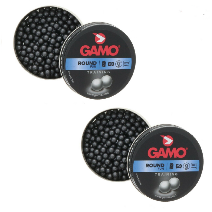 Gamo BBs   250 Count Round Ball Training Pellets .22Cal ~ 2-Pack ~ 500 Pellets Total