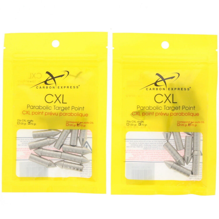 Carbon Express #55918 CXL Parabolic Target Points 70 Grain ~ 2-Pack ~ 24 Points Total