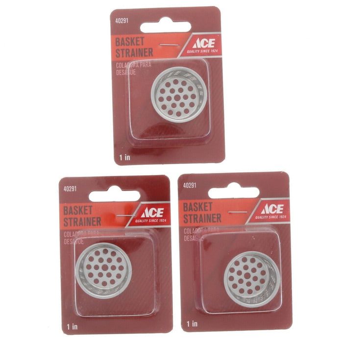 Ace Hardware #ACE820-37 Basket Sink Drain Strainer 1" ~ 3-Pack