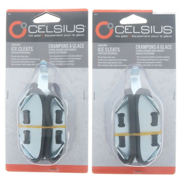 Celsius #IC-3 5719-0043 Sure Grip Ice Cleats Crampons Shoes Boots ~ 2-Pack