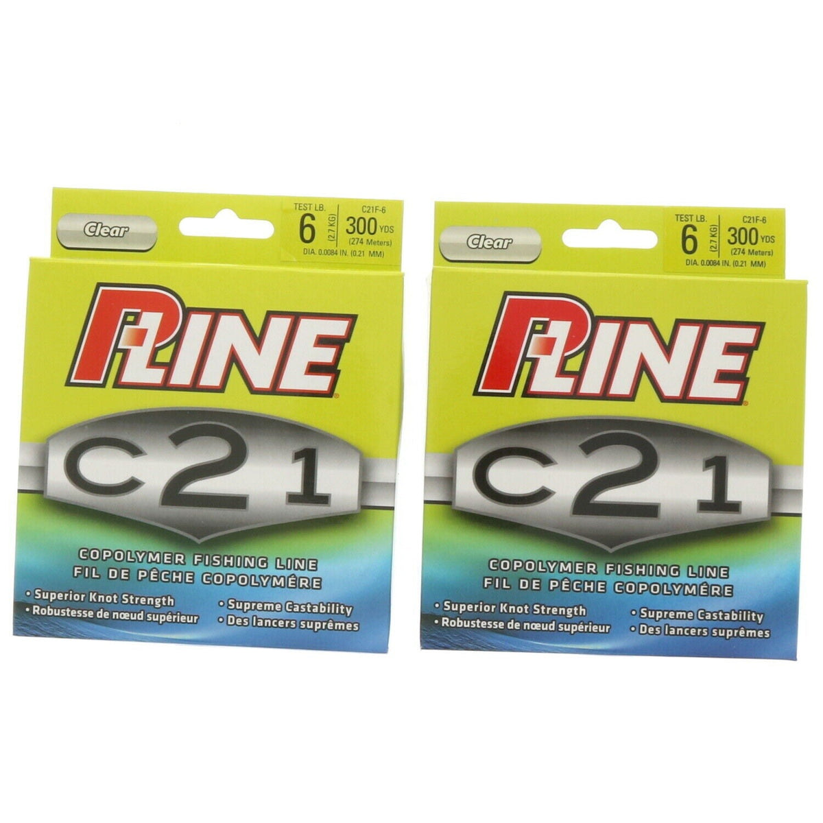 P-Line #C21F-6 Freshwater Clear Fishing Line 6lb Test 300 Yards