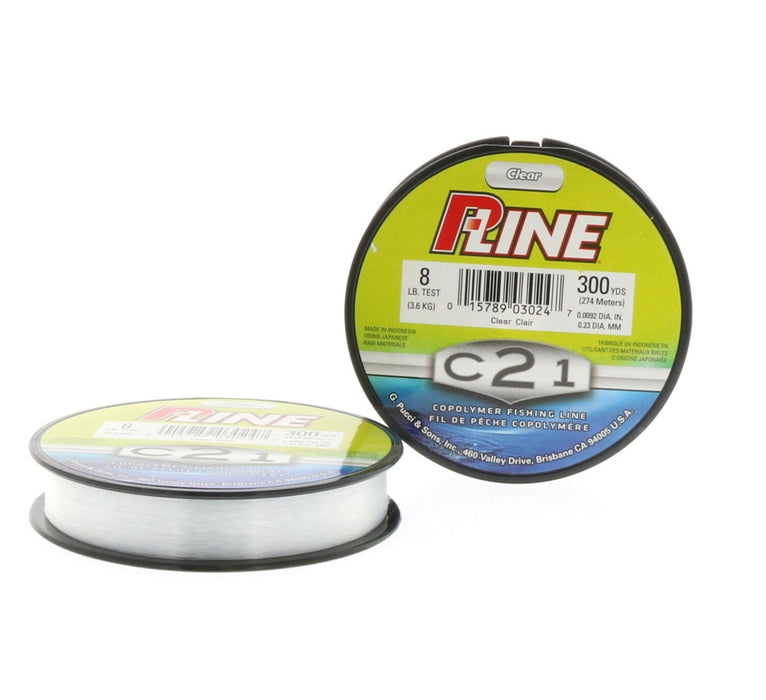 P-Line # C21F-8 C21 Freshwater Fishing Line 8 Lb Test 300 Yards Clear ~ 2-Pack