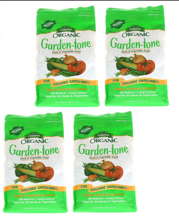 Espoma Garden-Tone Organic Herb Vegetable Plant Fertilizer Food 4lbs ~ 4-Pack ~ 16lbs Total