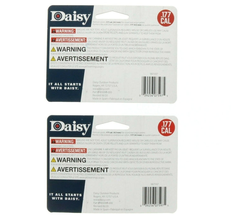 Daisy #987597 Precision Max Flat Nose .177cal Pellets 500ct ~ 2-Pack ~ 1,000 Pellets Total