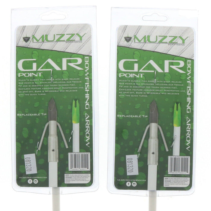 Muzzy #1020-G Gar Point Bowfishing Arrows ~ 2-Pack