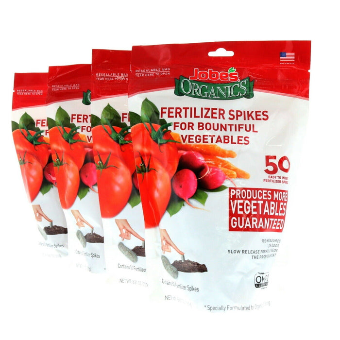 Jobe’s  #06028CN   Organics Vegetable Tomato Fertilizer Spikes 50 Count ~ 4-Pack