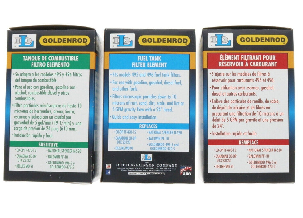 Goldenrod #470-5 Replacement Fuel Filter Element ~ 3-Pack