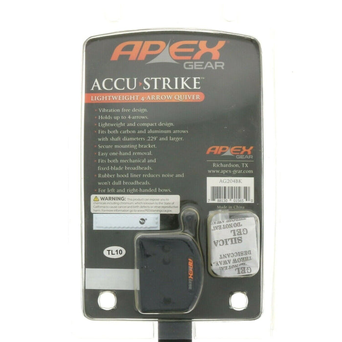 Apex Gear #AG204BK Accu-Strike Light Weight 4-Arrow Quiver