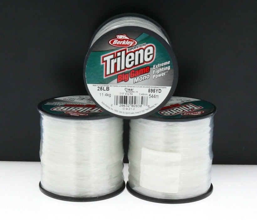 Berkley #BGQS25C-15 Trilene Big Game Monofilament Fishing Line Clear 25lb 595yds ~3 Pack