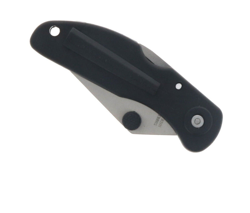 Angler's Choice #F8-FK Folding Knife With Clip 3" Serrated Blade Pocket Knife Black