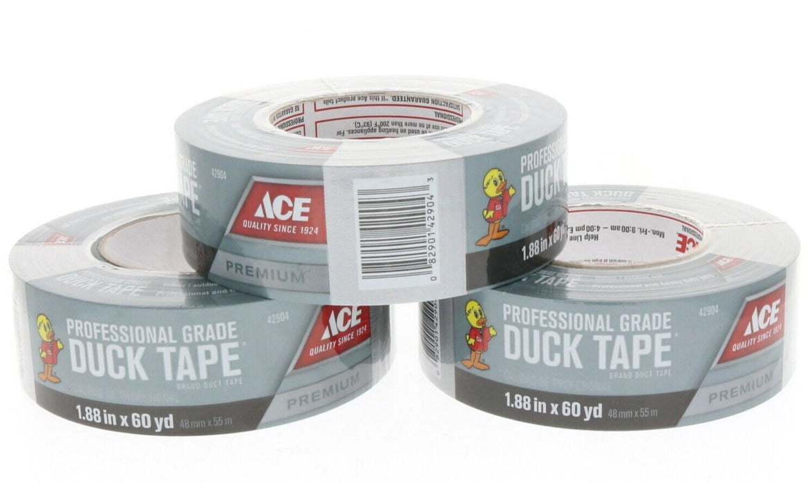 Ace Hardware Duck Tape #42904 Duct Tape Heavy Duty 1.88" x 60 Yards ~ 3-Pack