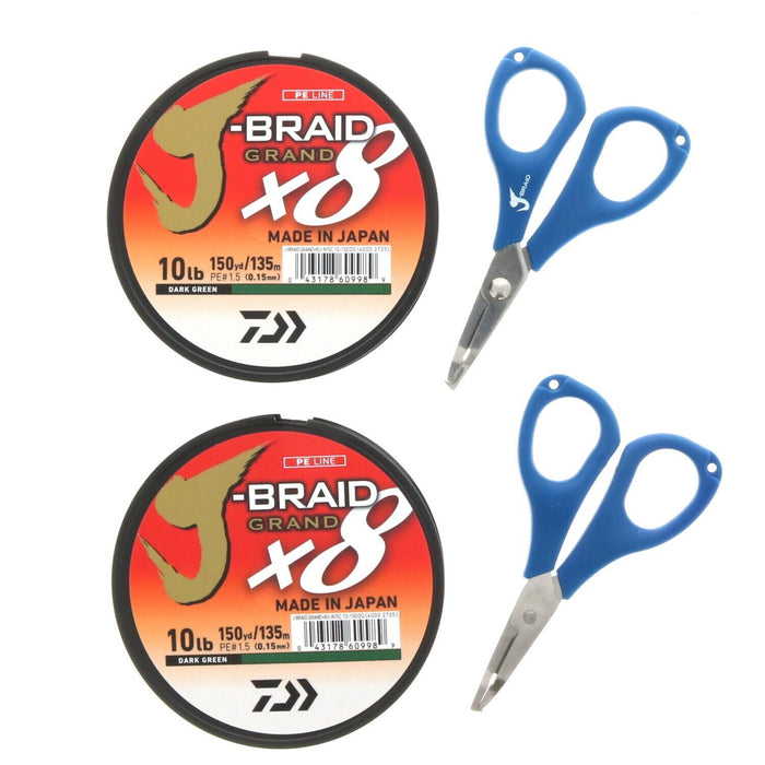 Daiwa J-Braid Grand x8 Braided Fishing Line ~ 10lb Dark Green ~ 2-Pack