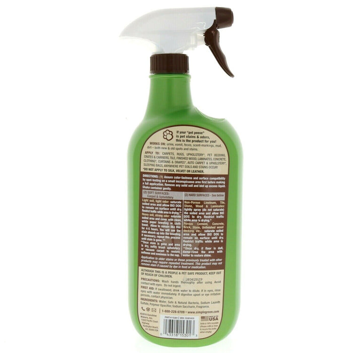 Simple Green #15301 Dog Urine Odor & Stain Remover Spray ~ 32oz Bottle