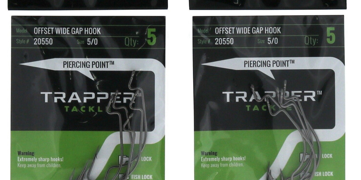 Trapper #20550 Tackle Offset Wide Gap Hooks 5/0 ~ 2-Pack ~ 10 Hooks To —  houseandfarmsupply