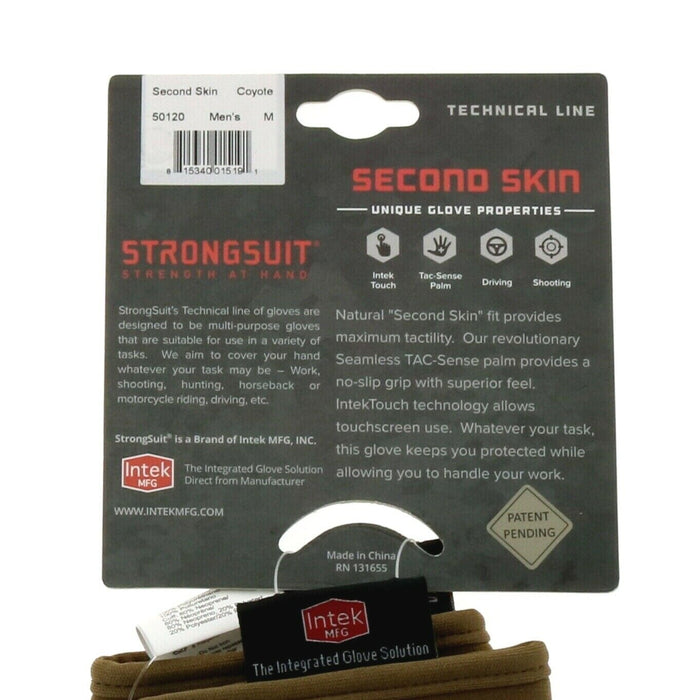 StrongSuit #50120-M Second Skin Glove Coyote Medium Work Hunting ~ 2-Pack