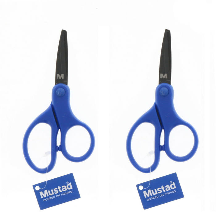 Mustad #MTB003 Small Braid Scissors Fishing Blue Blunt Tip ~ 2-Pack