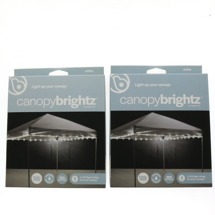 Brightz #P1666    White Canopy Patio Weather Resistant Umbrella Lighting ~ 2Pack